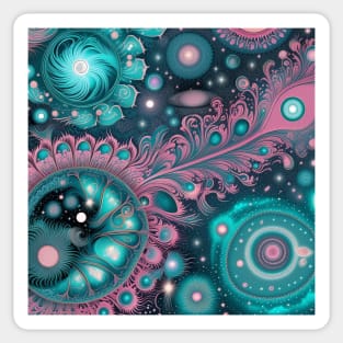 Other Worldly Designs- nebulas, stars, galaxies, planets with feathers Sticker